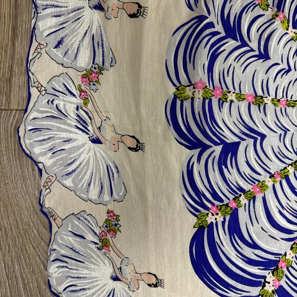 Rare ART  Silk Scarf " Ballerinas" Embroidered with sequins 32" x 32" - Picture 3 of 5
